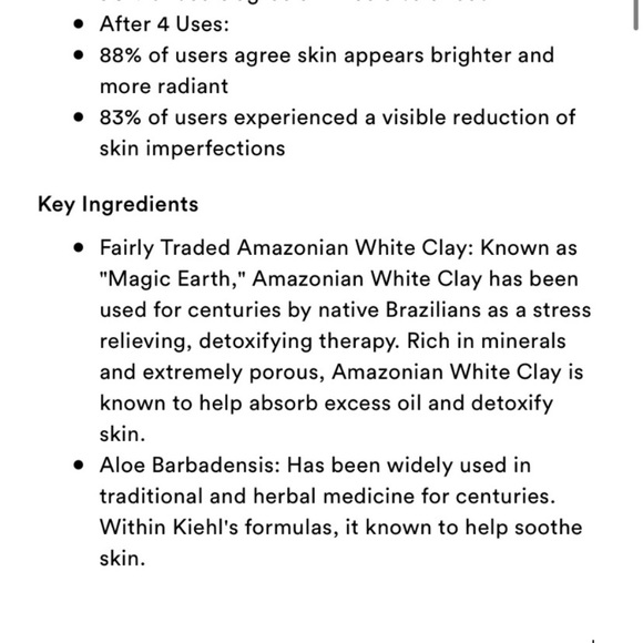 NEW Full Size Kiehl's Since 1851 Rare Earth Deep Pore Cleansing Mask 4.2 oz - Picture 9 of 11